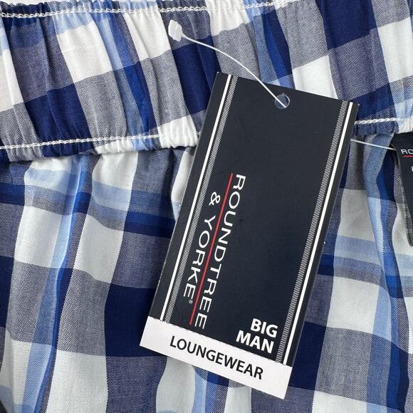 Roundtree & Yorke Blue Plaid Check Pajama Lounge Pants Men's Size 4XB - Picture 6 of 6